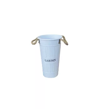   Bádog Kaspó Kötélfülű Magas 232-B-968/FEHÉR - D20*H33cm (32/#)