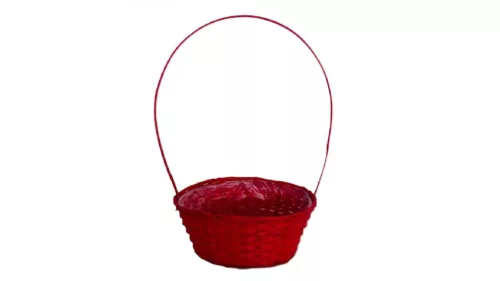 Bambusz Florentin Ovál Piros 66-2/PIROS - 30*22*H13/49cm (80/#)
