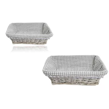 Cos de trestie Gri carouri 68-03 - 33*24*H10cm