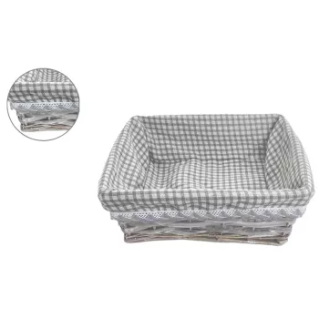 Cos de trestie Gri carouri 68-05/M - 28*28*H9cm