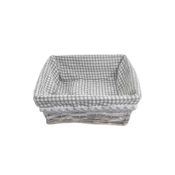 Coș de trestie Gri carouri 68-05/S - 23*23*H9cm