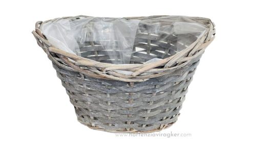 Cane Kaspó Boat Gray 90-22-40 - 24*16*H13/16cm