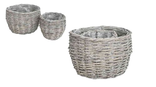 Cane Kaspó Gray S/2 90-22-110 - D26*H19 D17*H16cm