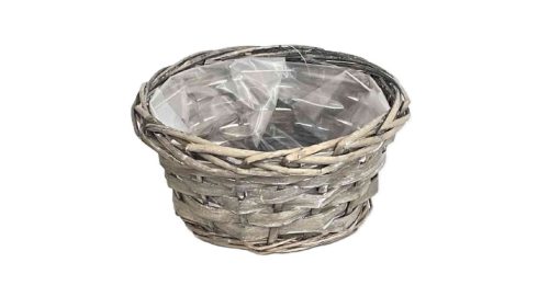 Cane Kaspó Round Gray 90-22-17/GRAY - D16*H8cm