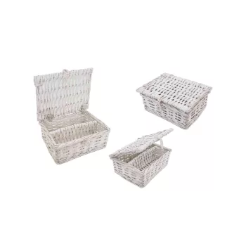 Depozitare Trestie Cu Capac Alb 90-22-D6/ALB - 21*17*H9cm