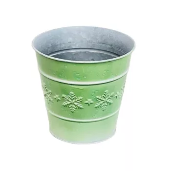 Bádog Kaspó Kerek Zöld 140-B-22-37 - D13/9*H12cm (120/#)