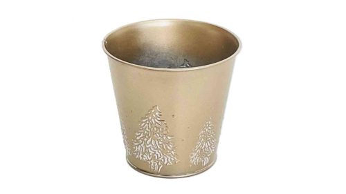 Bádog Kaspó Kerek Arany 140-B-22-21 - D13/9*H12cm