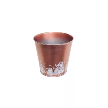   Bádog Kaspó Kerek Rosegold 140-B-22-23 - D18/13*H16,5cm (80/#)