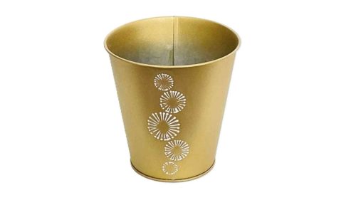 Bádog Kaspó Kerek Arany 140-B-22-55 - D13/9*H13cm