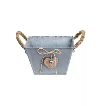   Bádog Kaspó Tégla, Szív Logóval 140-B-22-13 - 17*11*H12cm (120/#)