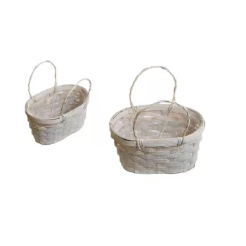   Coș oval din răchită Culoare Alb 66-23-A/ALB - 21*14*H11.5/20cm