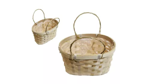 Coș oval din răchită Culoare naturală 66-23/NATURAL - 21*14*H11,5/20cm