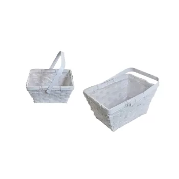   Cos din rachita Caramida alba Lf 66-24/ALB - 19*14,5*H11/21cm