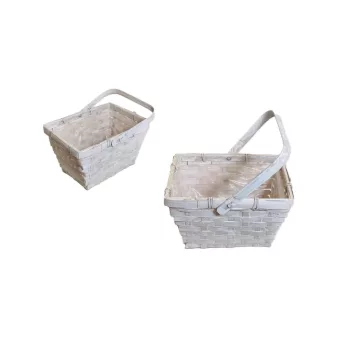   Cos din rachita Caramida alba antica Lf 66-24-A/ALB - 19*14,5*H11/21cm