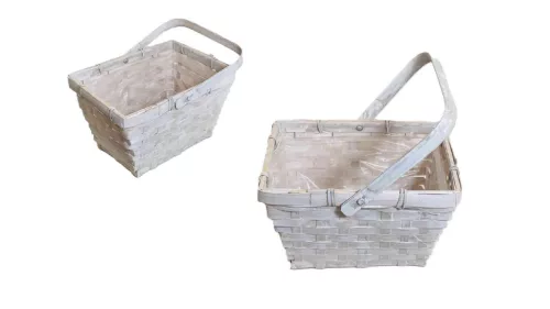 Cos din rachita Caramida alba antica Lf 66-24-A/ALB - 19*14,5*H11/21cm