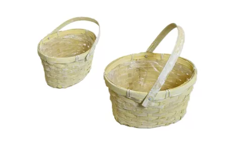 Coș din răchită Lemon Color Oval Lf 66-25-A/LEMON - 19*16*H11/21cm
