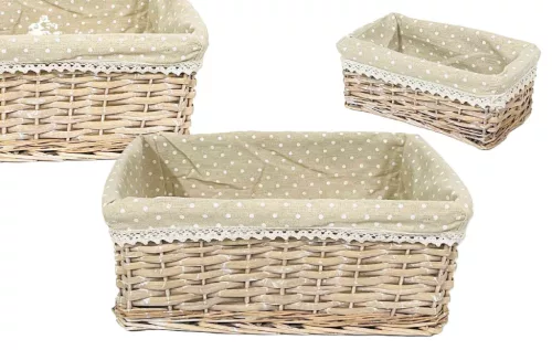 Fonott Kosár Anyaggal Bélelt 68-901/S - 25*15*H10cm (24/#)