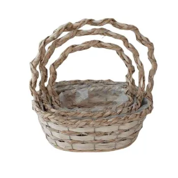   Fonott Füles Kosár Ovál Szett/3 54-202 - 31*24*H12/34cm (24/#)