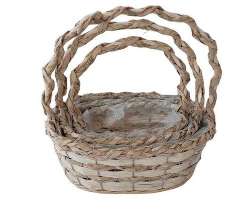 Fonott Füles Kosár Ovál Szett/3 54-202 - 31*24*H12/34cm