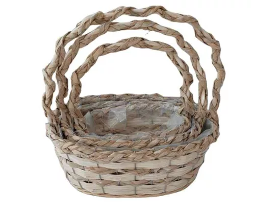 Fonott Füles Kosár Ovál Szett/3 54-202 - 31*24*H12/34cm (24/#)