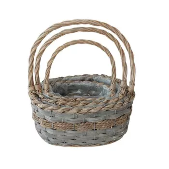   Fonott Füles Kosár Ovál Szett/3 54-203 - 31*23*H15/36cm (24/#)