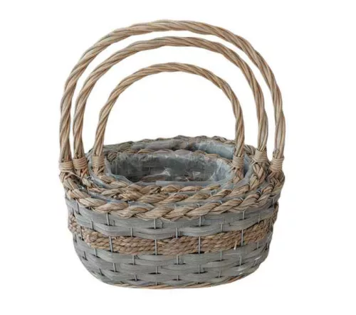 Fonott Füles Kosár Ovál Szett/3 54-203 - 31*23*H15/36cm (24/#)