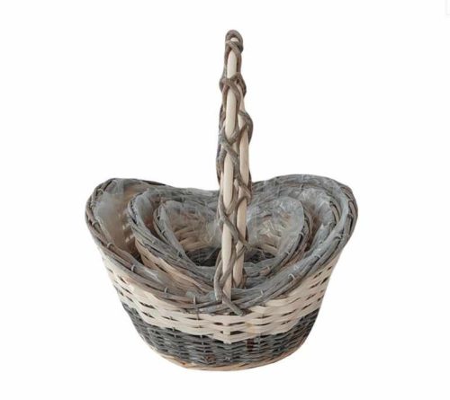 Fonott Füles Kosár Ovál Szett/3 54-204 - 28*24*H10/15/32cm