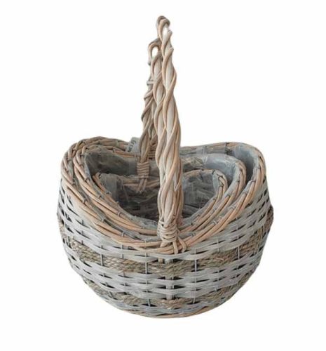 Fonott Füles Kosár Kerek Szett/3 54-205 - D25*H13/18/33cm