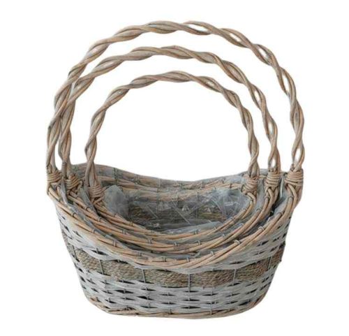 Fonott Füles Kosár Ovál Szett/3 54-206 - 33*24*H11/16/37cm