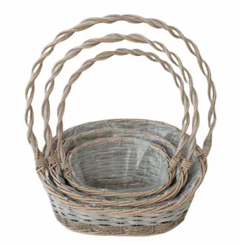   Fonott Füles Kosár Ovál Szett/3 54-207 - 34*27*H8/16/40cm (24/#)