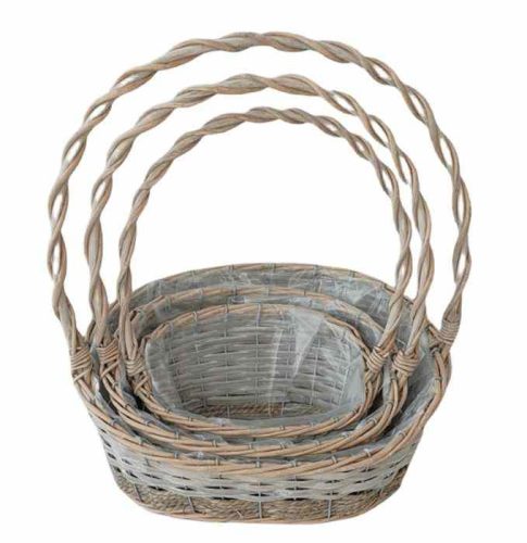Fonott Füles Kosár Ovál Szett/3 54-207 - 34*27*H8/16/40cm