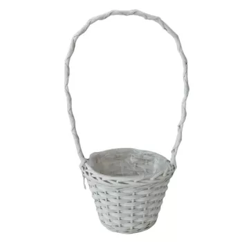   Fonott Füles Kosár Kerek Fehér 54-106 - D22*H16/50cm (64/#)
