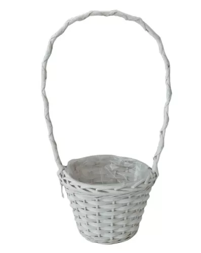 Fonott Füles Kosár Kerek Fehér 54-106 - D22*H16/50cm (64/#)