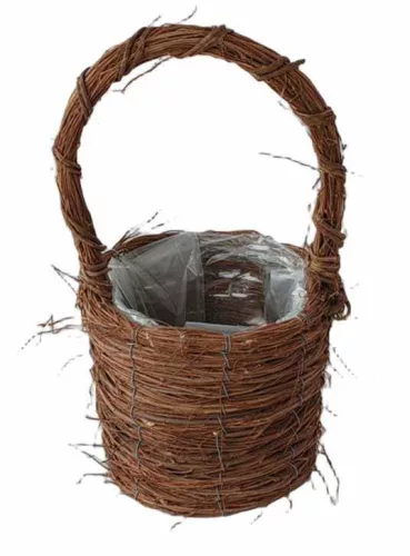 Fonott Füles Kosár Barna Kócos 54-108 - D19*H16/35cm (24/#)
