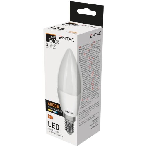 Entac Izzó Led Cand.6,5W E14 4000K 1Db (e)