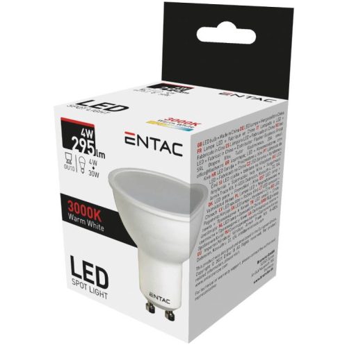 Entac Izzó Led Spot Gu10 4W 3000K 1Db (e)