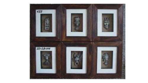 Wandbild Maske Braun gerahmt 433 - 22*18*H4cm 6/48