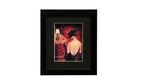 Wandbild Frau mit Glas 471-B - 18*21*H2,5cm 6/32