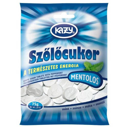 Kazy Szőlőcukor Borsmentás 75G (e)