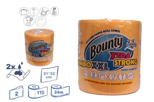 Papírtörlő Konyhai Bounty Extra Strong XXL Jumbo 2 Rétegű Narancssárga (8/#_240/rkl)