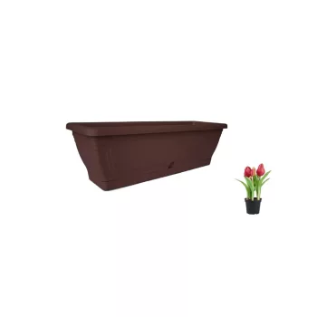 Cutie de flori cu tava Maghiara 40cm Maro
