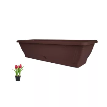 Cutie de flori cu tava Maghiara 60cm Maro
