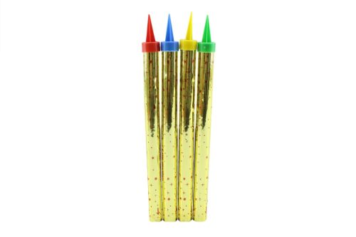 Cake candle 4 pieces 18cm Colored