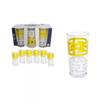 Pohár Üveg Aya Dekoros 250ml 6 Darabos (8/#_240/rkl)