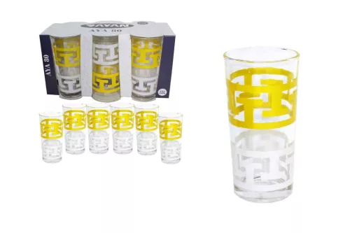 Pohár Üveg Aya Dekoros 250ml 6 Darabos (8/#_240/rkl)