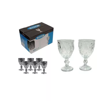 Pohár Üveg Stampedlis Talpas Dila 75ml 6 Darabos (12/#)