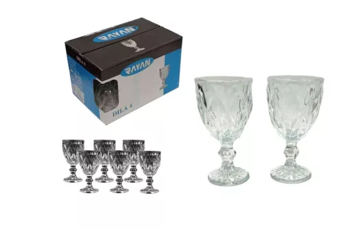 Pohár Üveg Stampedlis Talpas Dila 75ml 6 Darabos (12/#)