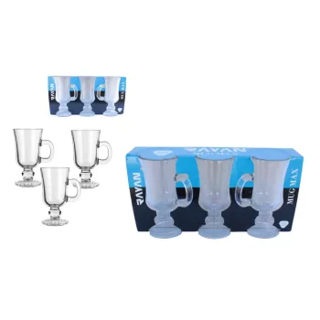 Pohár Üveg Talpas Kávés 200ml 3 Darabos (8/#_256/rkl)