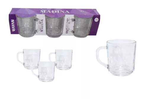Bögre Üveg Madina 215ml 3 Darabos (16/#_400/rkl)