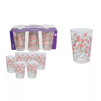   Pohár Üveg Vizes Saffy Dekoros 200ml 6 Darabos (8/#_240/rkl)